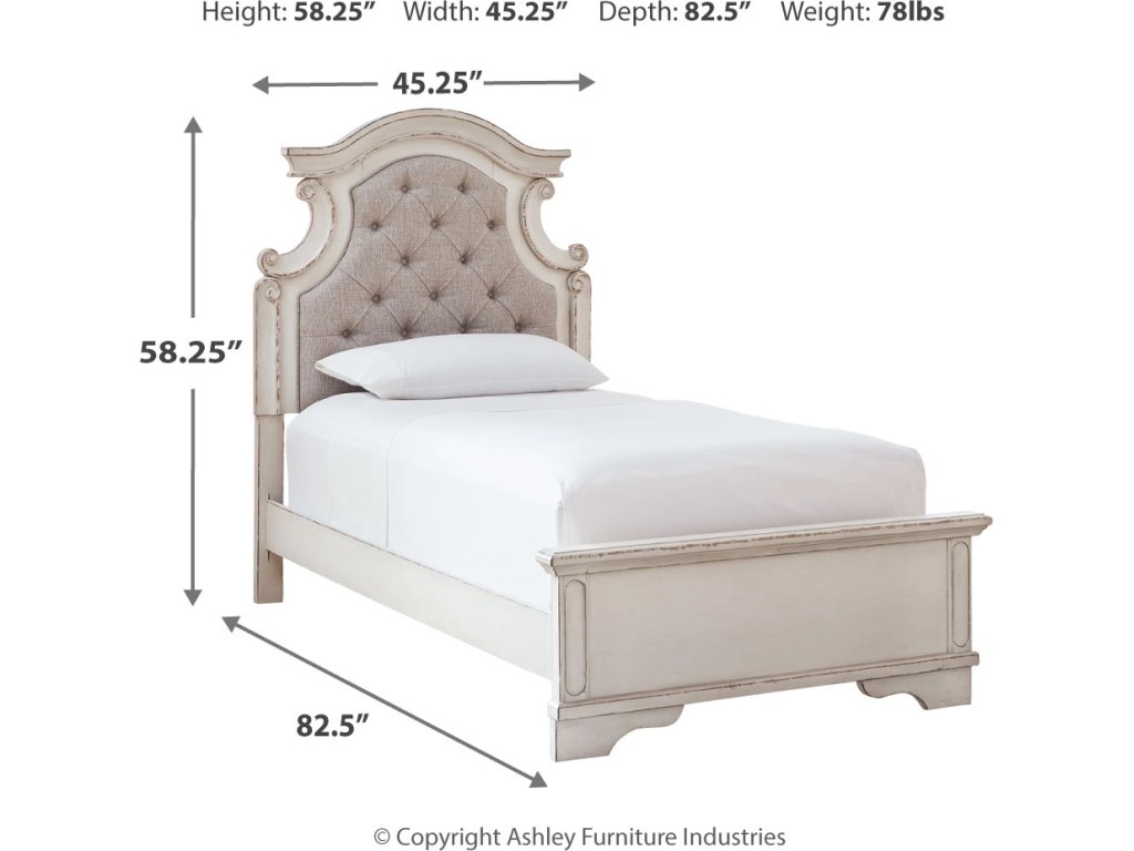 Realyn Twin Upholstered Panel Bed, Chest, Vanity and Nightstand - image 8