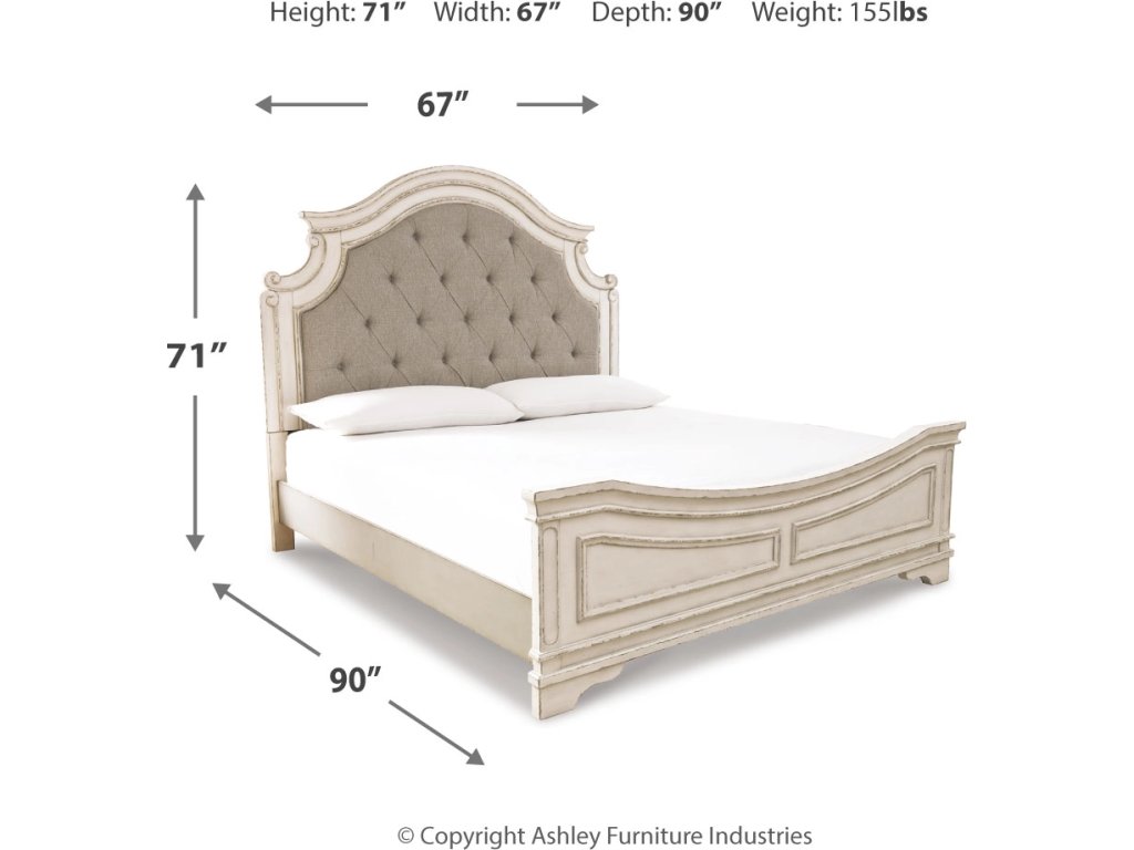 Realyn Queen Upholstered Panel Bed and 2 Nightstands - image 9