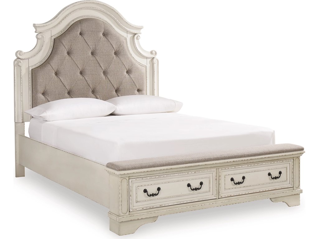 Realyn Queen Upholstered Panel Bed with Storage, Dresser and Nightstand - image 5