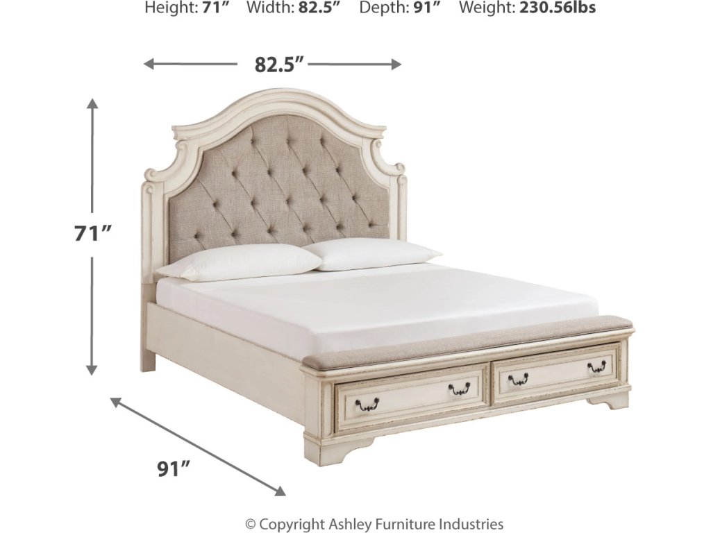 Realyn California King Upholstered Bed, Dresser, Mirror and Chest - image 4