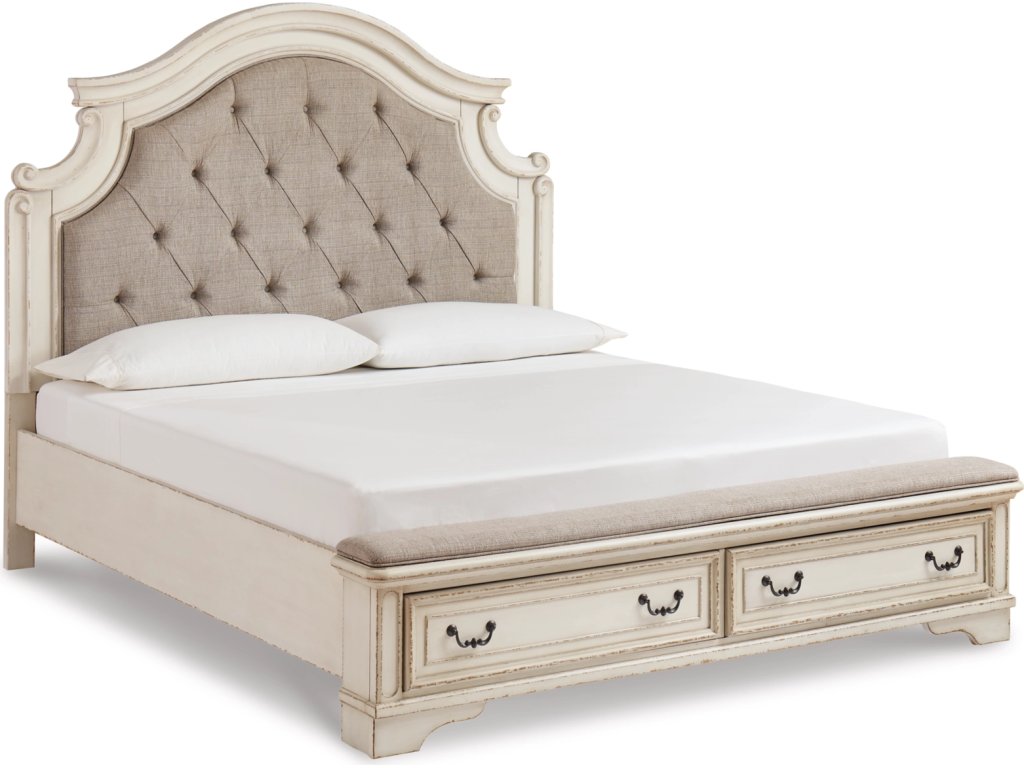 Realyn California King Upholstered Bed, Dresser, Mirror and Chest - image 2