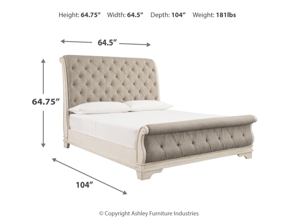 Realyn Queen Upholstered Sleigh Bed, Dresser and 2 Nightstands - image 6
