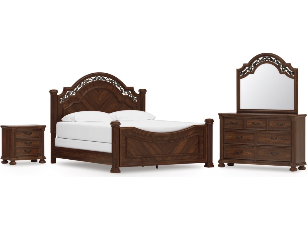 Lavinton King Poster Bed, Dresser, Mirror and Nightstand - main image