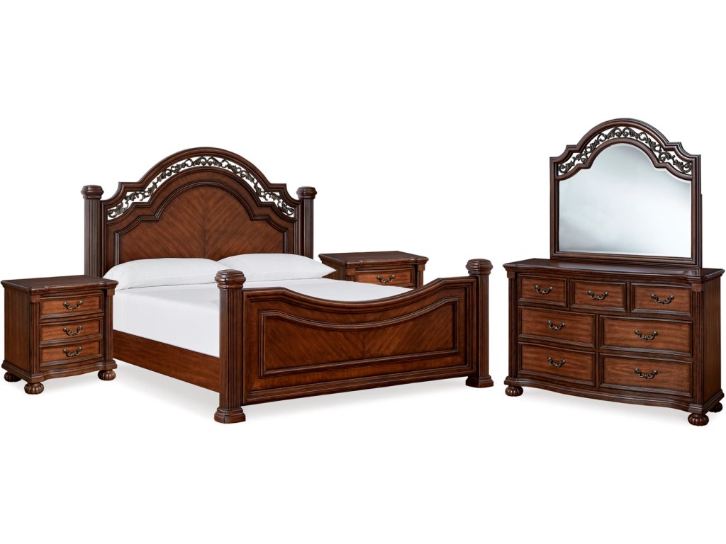 Lavinton King Poster Bed, Dresser, Mirror and Nightstand - main image