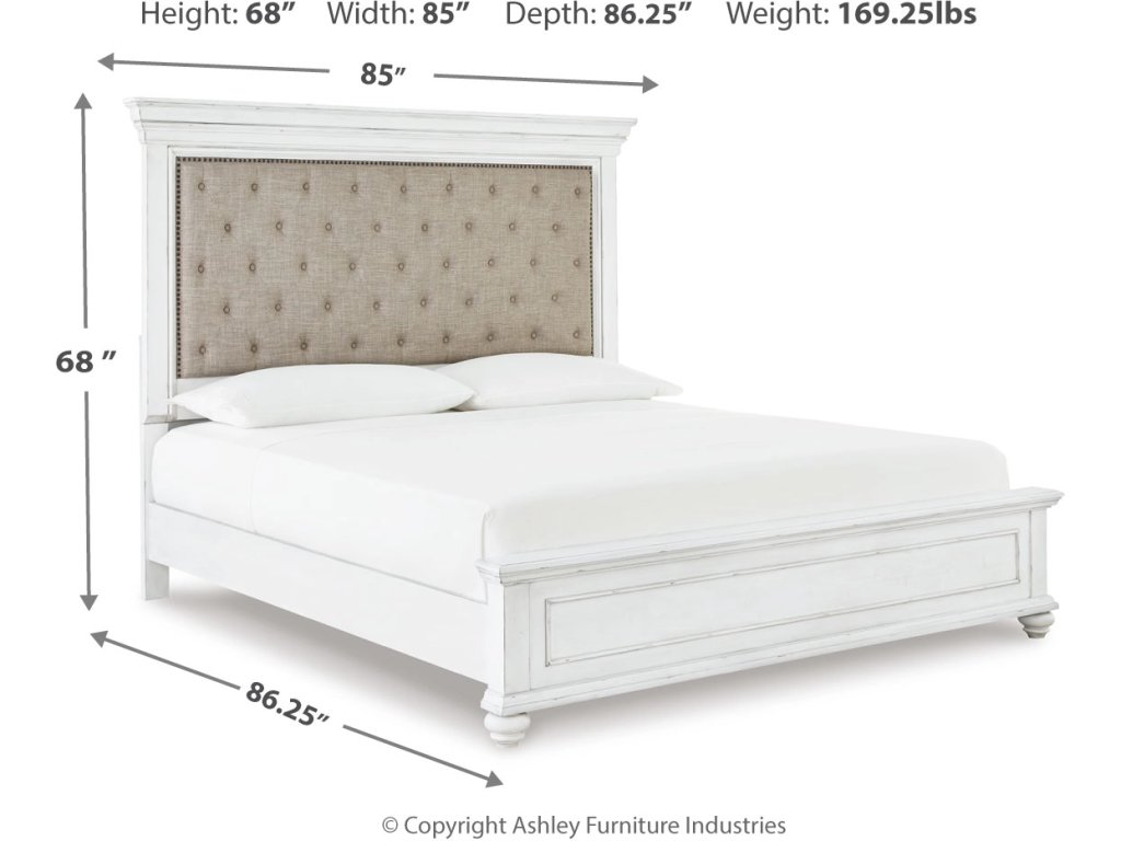 Kanwyn Cal King Upholstered Panel Bed, Dresser, Mirror and Chest - image 10
