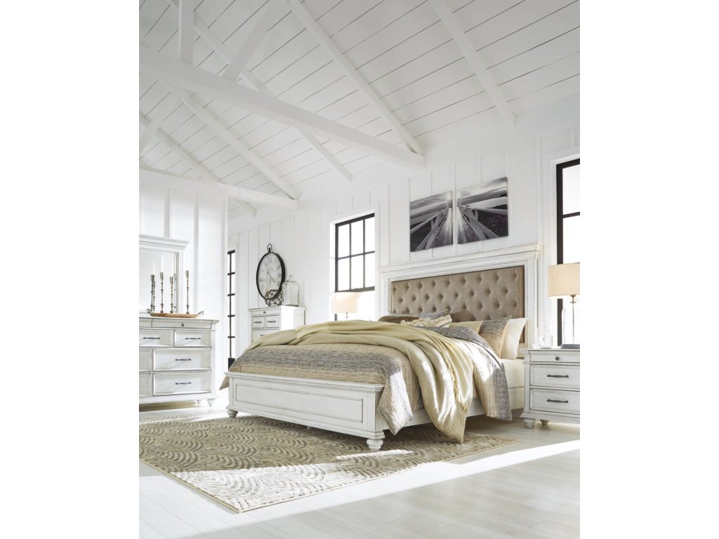Kanwyn Cal King Upholstered Panel Bed, Dresser, Mirror and Chest - image 13