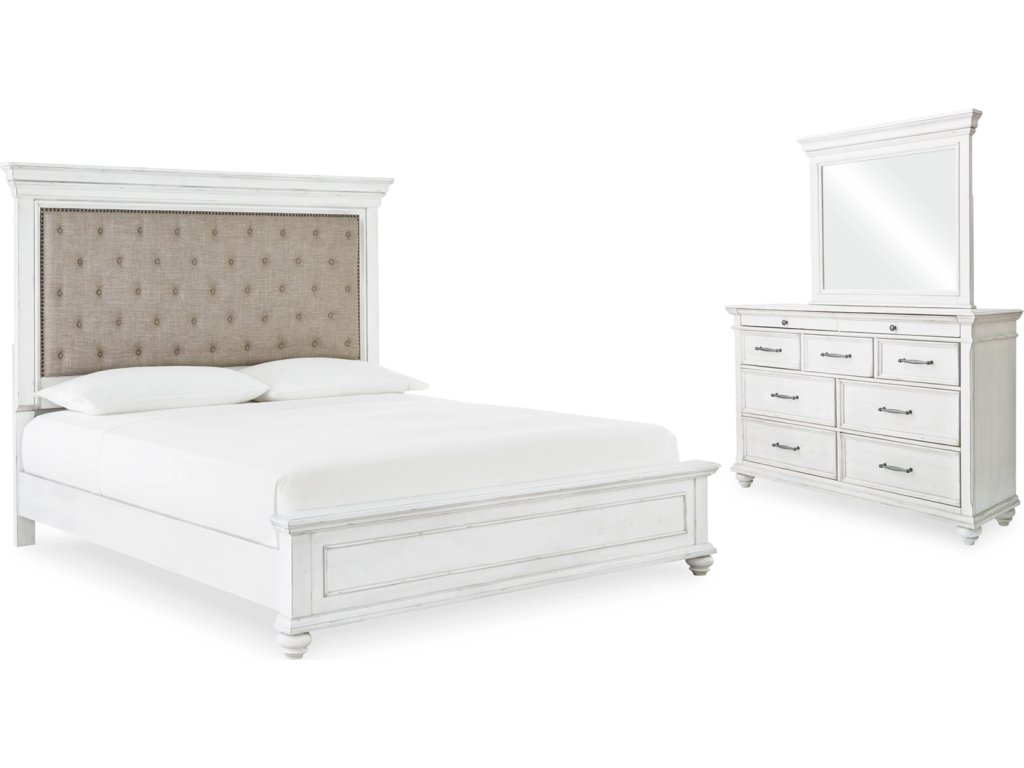 Kanwyn Queen Bed with Mirrored Dresser - main image