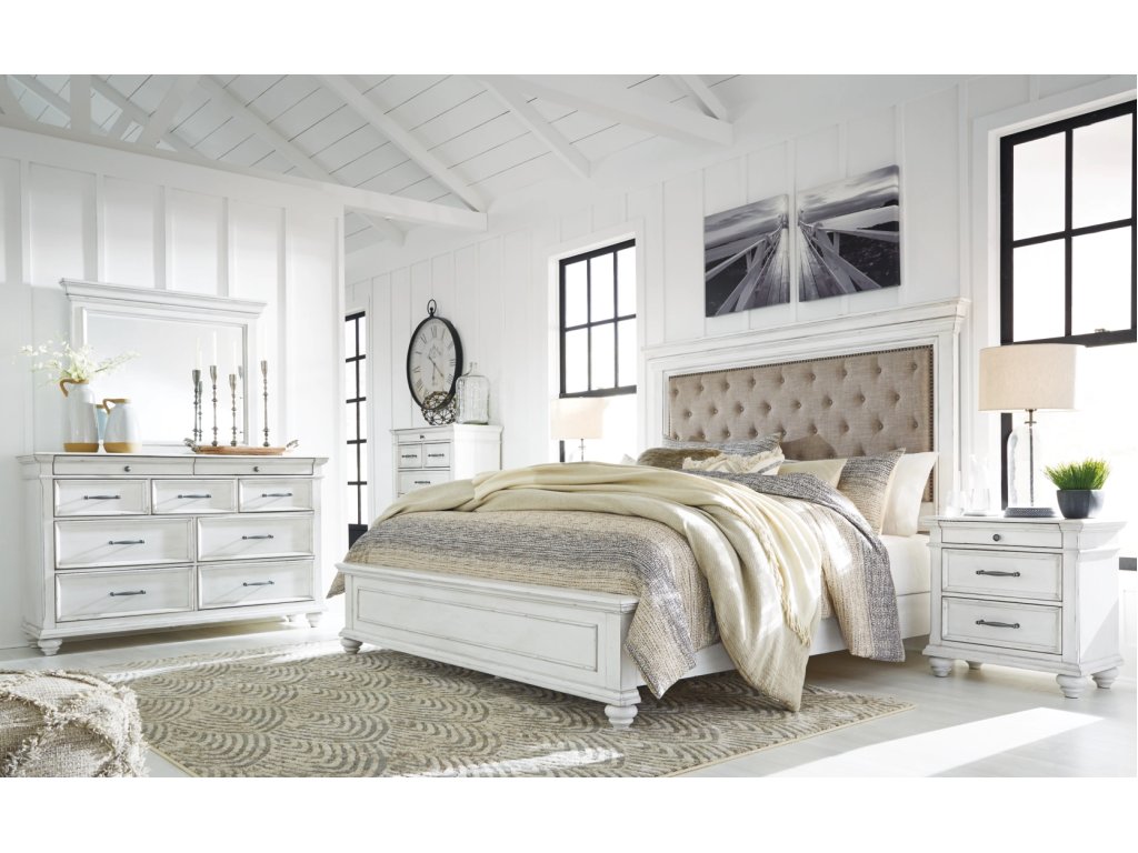 Kanwyn Queen Upholstered Panel Bed, Dresser, Mirror, and Nightstand - image 12