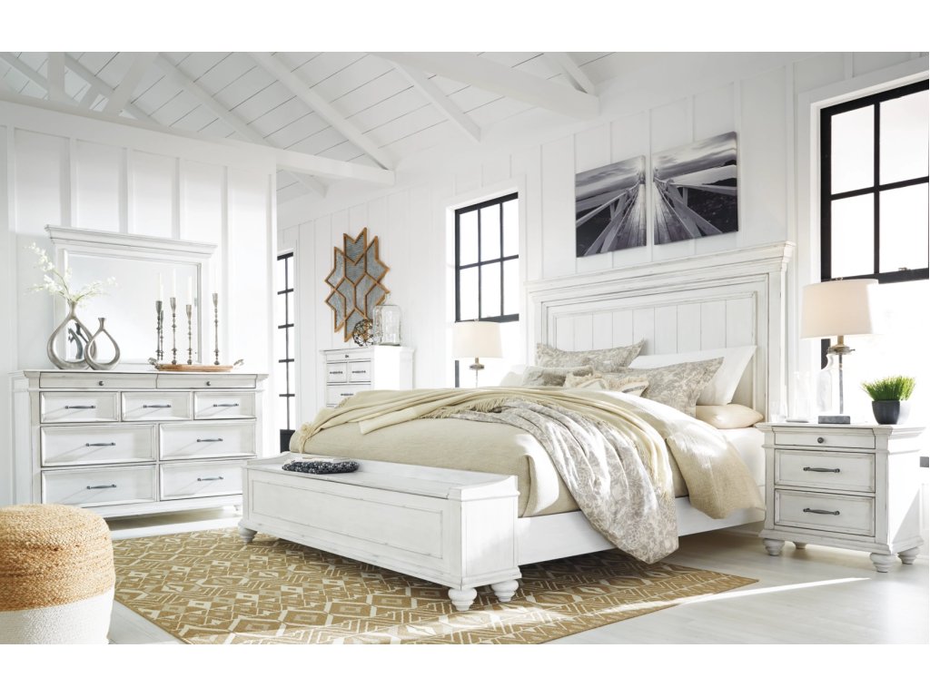 Kanwyn King Panel Bed with Storage, Dresser and Mirror - main image