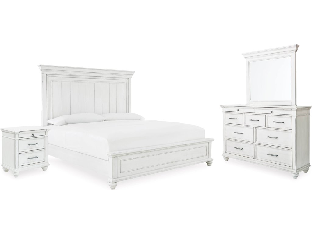 Kanwyn King Panel Bed, Dresser, Mirror and Nightstand - image 1