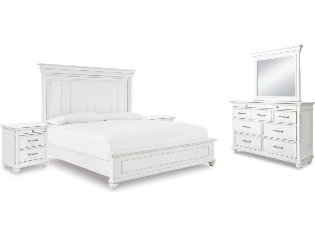 Kanwyn King Panel Bed, Dresser, Mirror and 2 Nightstands - image 1
