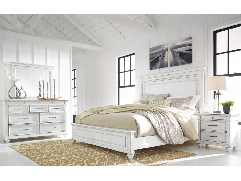 Kanwyn King Panel Bed, Dresser, Mirror and 2 Nightstands - main image