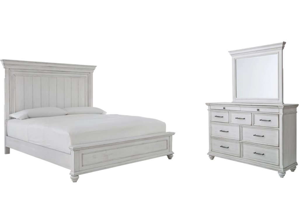 Kanwyn King Panel Bed, Dresser and Mirror - image 1