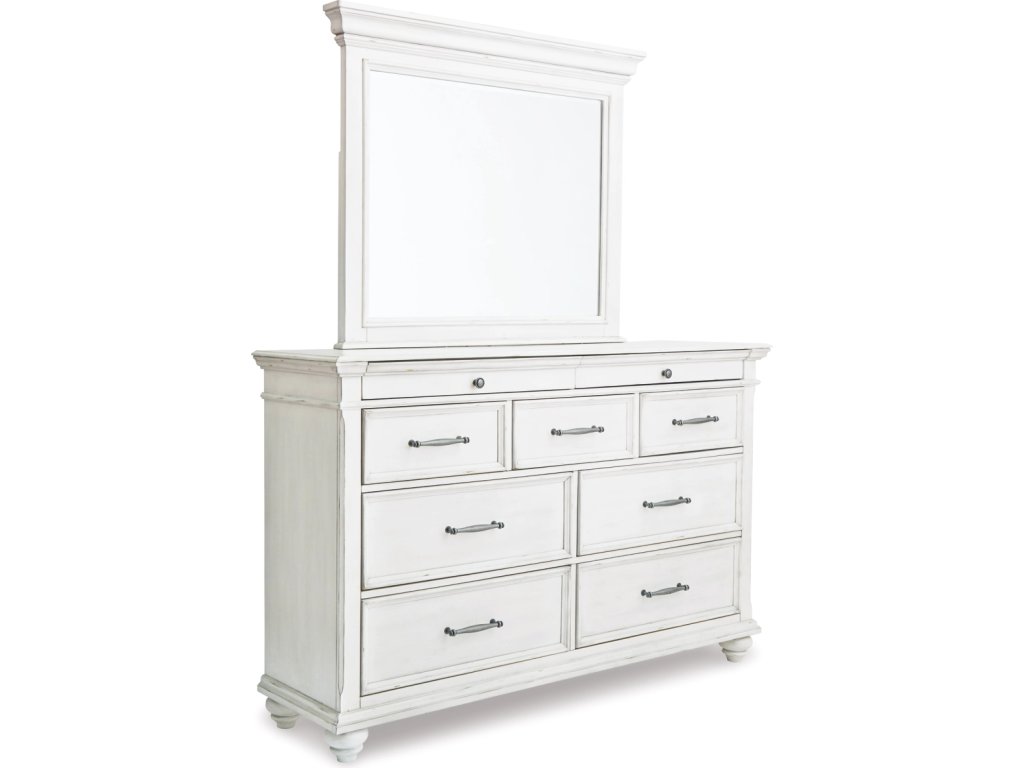 Kanwyn King Panel Bed with Storage, Dresser and Mirror - image 2