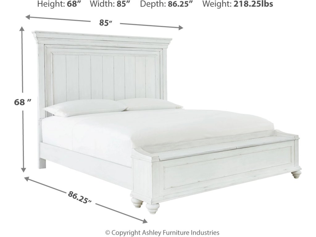 Kanwyn California King Panel Bed with Storage Bench - image 2