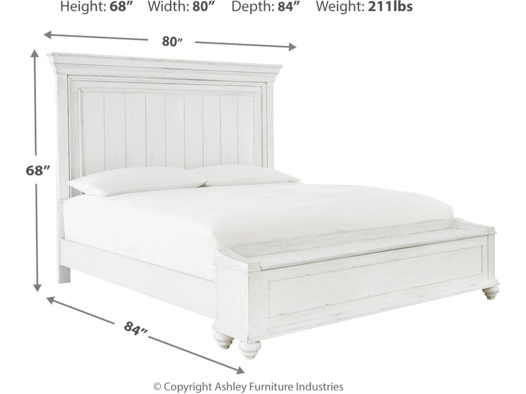 Kanwyn King Panel Bed with Storage, Dresser and Mirror - image 4