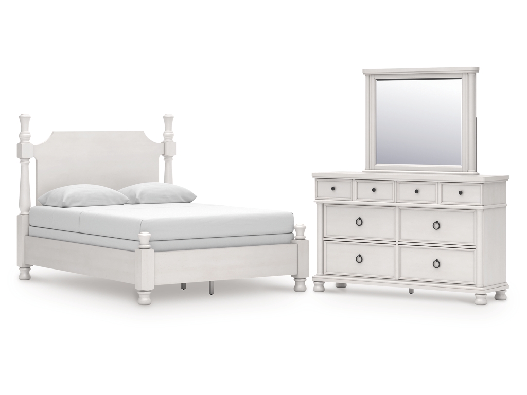 Rowlenstown Queen Poster Bed, Dresser and Mirror - main image