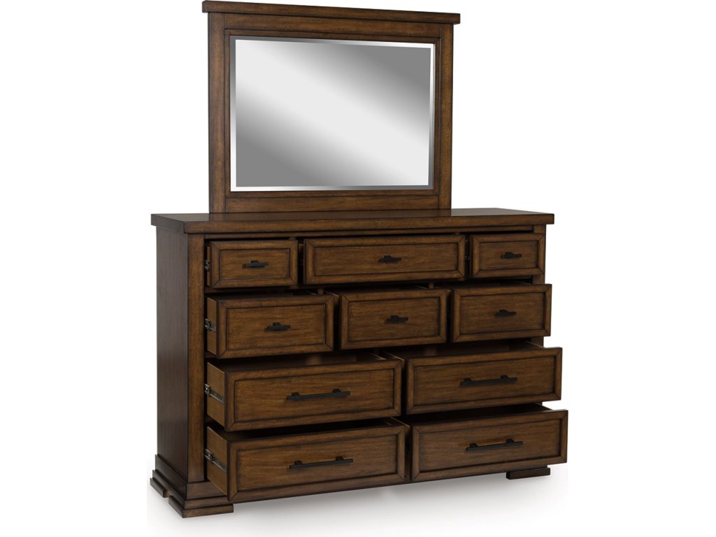 Taffenbrook Queen Panel Storage Bed, Dresser and Mirror - image 3