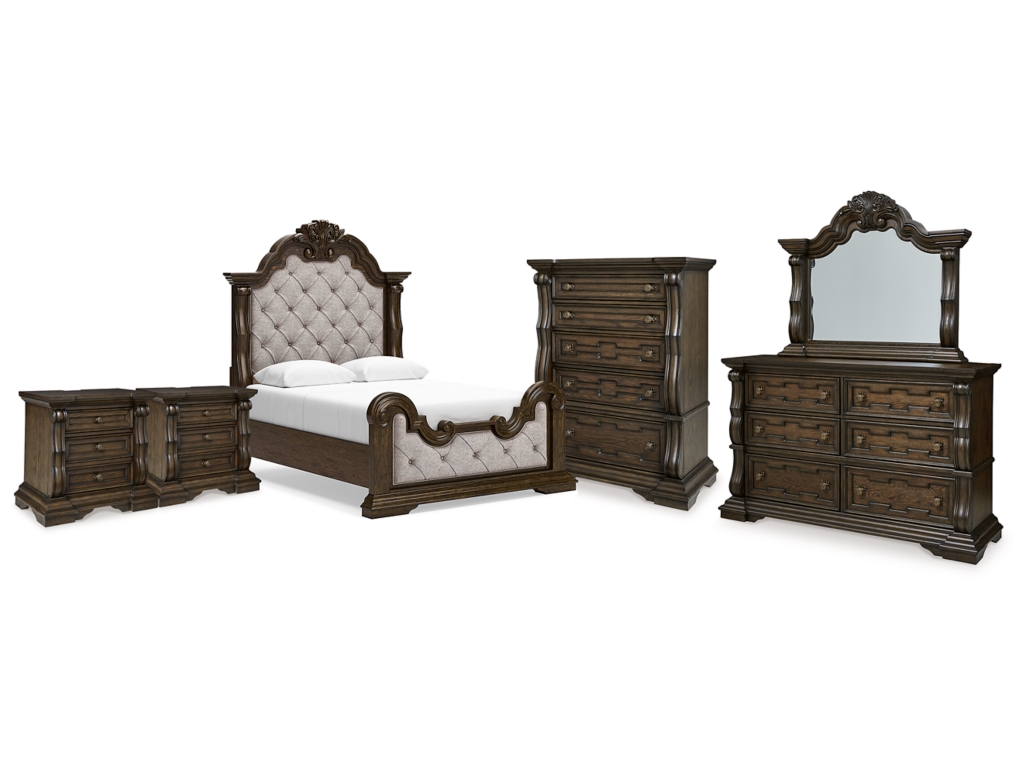 Maylee Queen Panel Bed, Dresser, Mirror, Chest and 2 Nightstands - main image