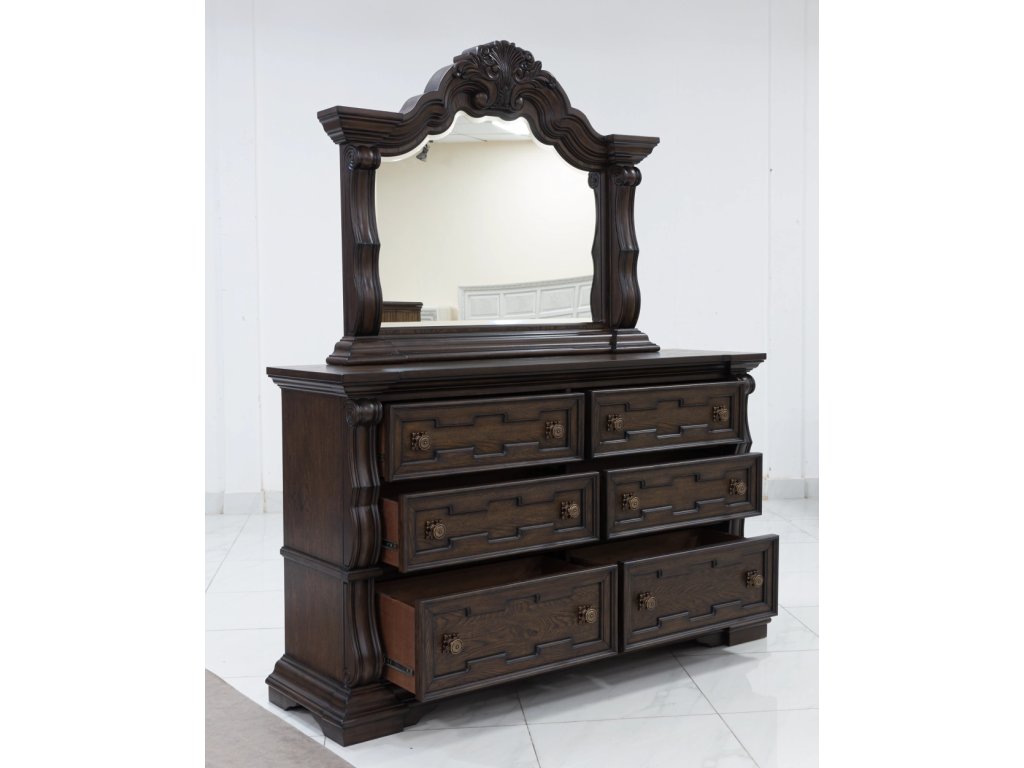 Maylee King Upholstered Bed, Dresser, Mirror, Chest and 2 Nightstands - image 3