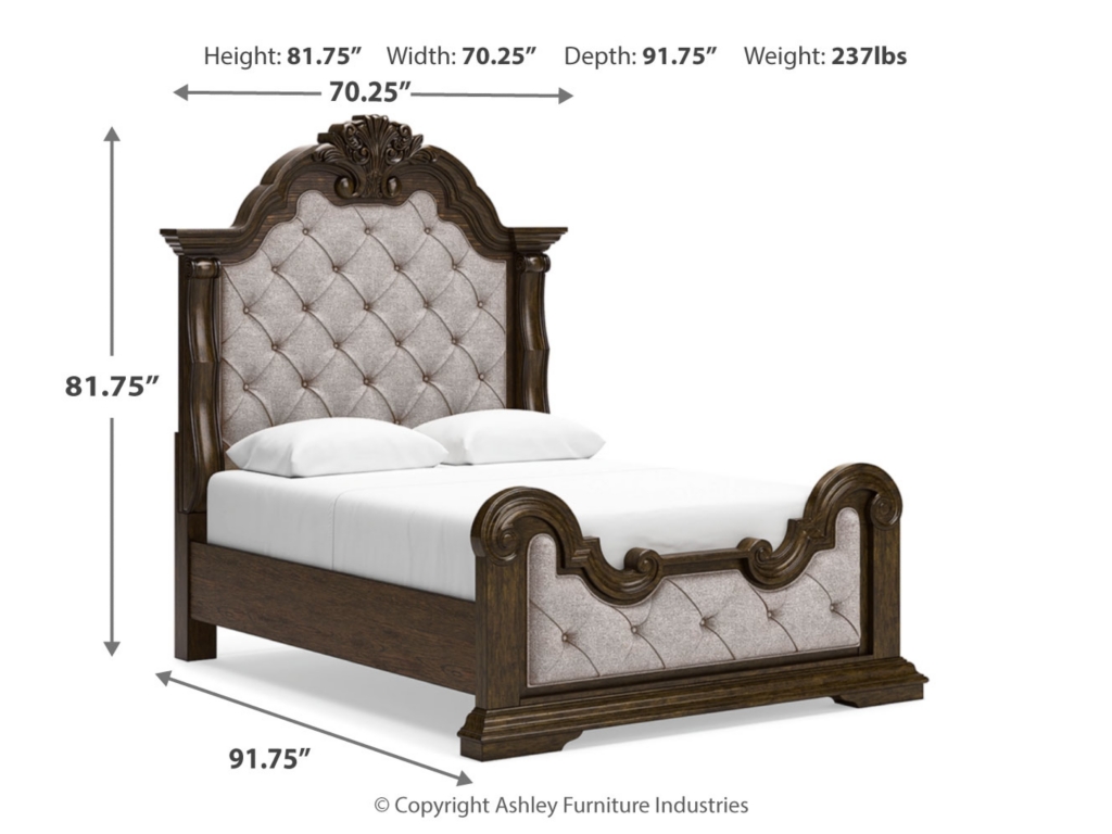 Maylee Queen Upholstered Panel Bed, Dresser, Mirror and Nightstand - image 6