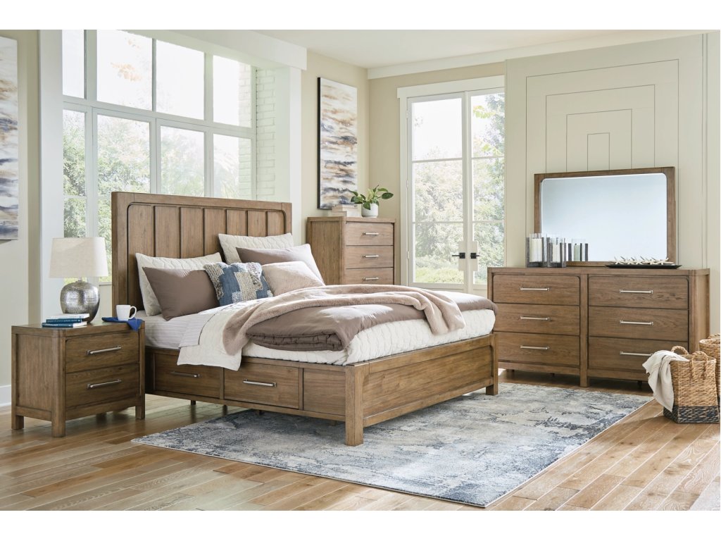 Cabalynn California King Panel Bed with Storage, Dresser and Mirror - image 14