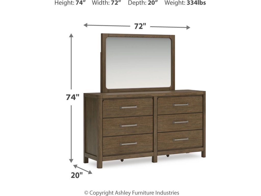 Cabalynn California King Panel Bed with Storage, Dresser and Mirror - image 12