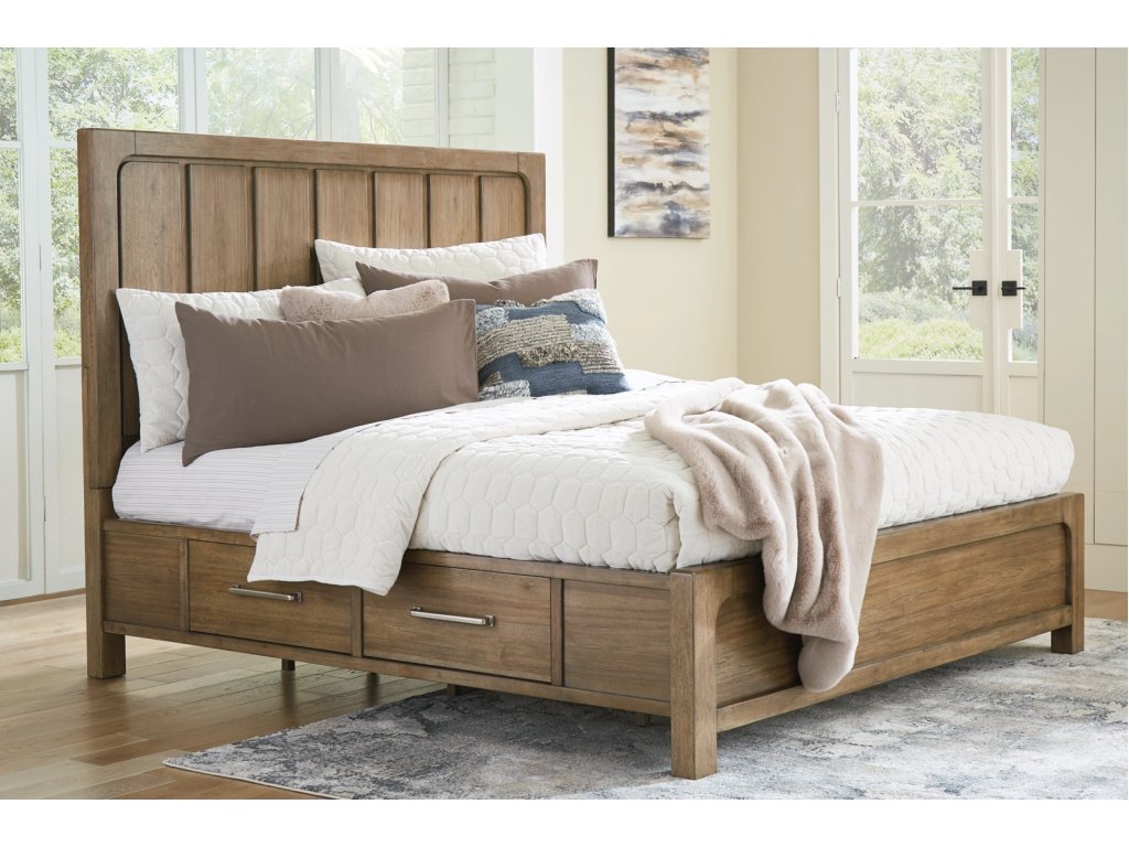 Cabalynn California King Panel Bed with Storage, Dresser and Mirror - image 16