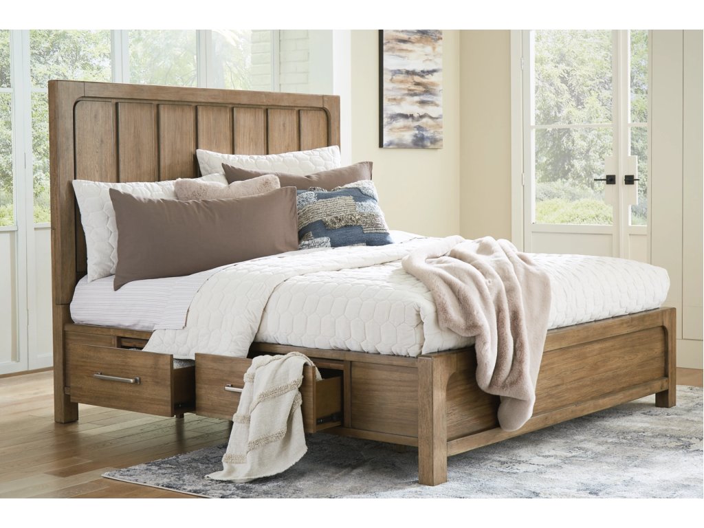 Cabalynn California King Panel Bed with Storage, Dresser and Mirror - image 17