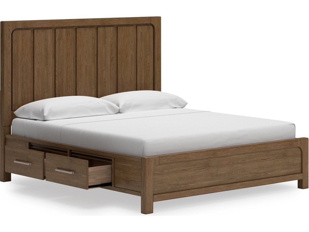 Cabalynn California King Panel Bed with Storage, Dresser and Mirror - image 9
