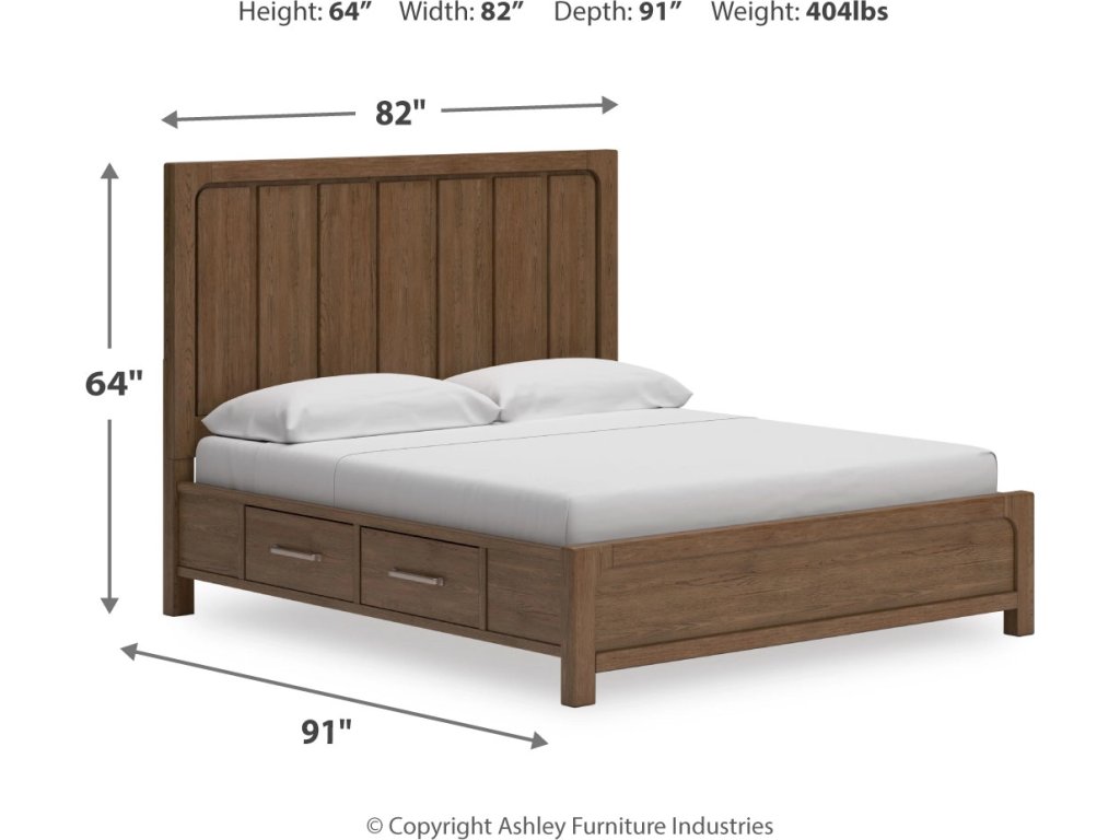 Cabalynn California King Panel Bed with Storage, Dresser and Mirror - image 13