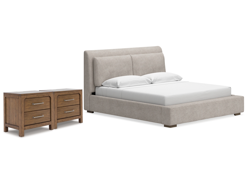 Cabalynn King Upholstered Bed and 2 Nightstands - main image