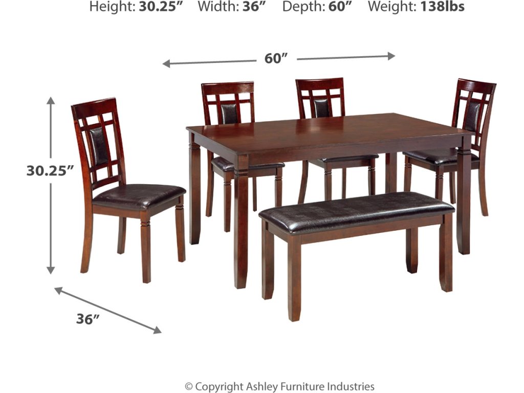 Bennox Dining Table and Chairs with Bench (Set of 6) - image 3