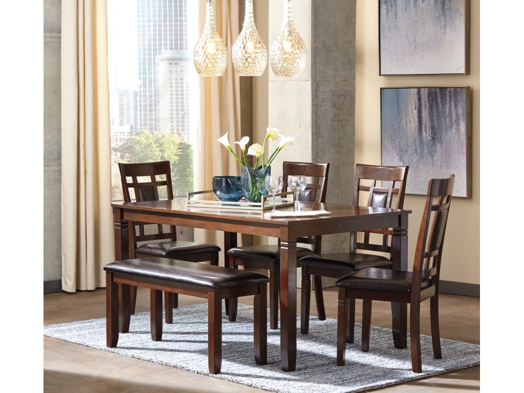 Bennox Dining Table and Chairs with Bench (Set of 6) - image 4
