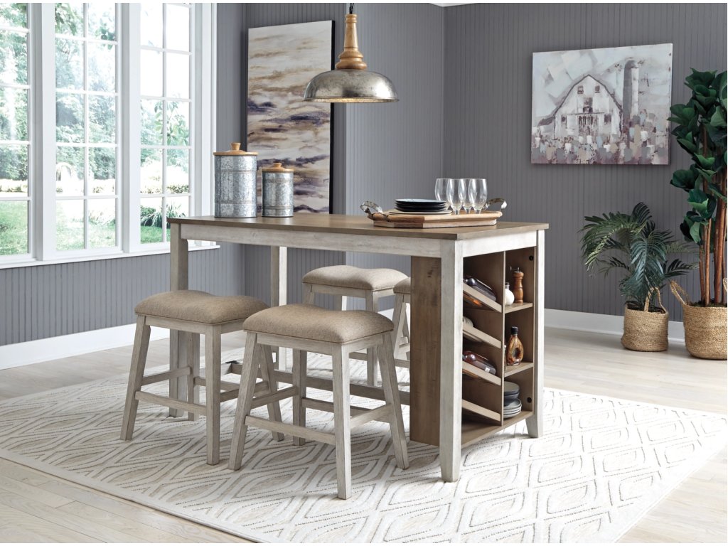 Skempton Counter Height Dining Table and 4 Barstools - main image