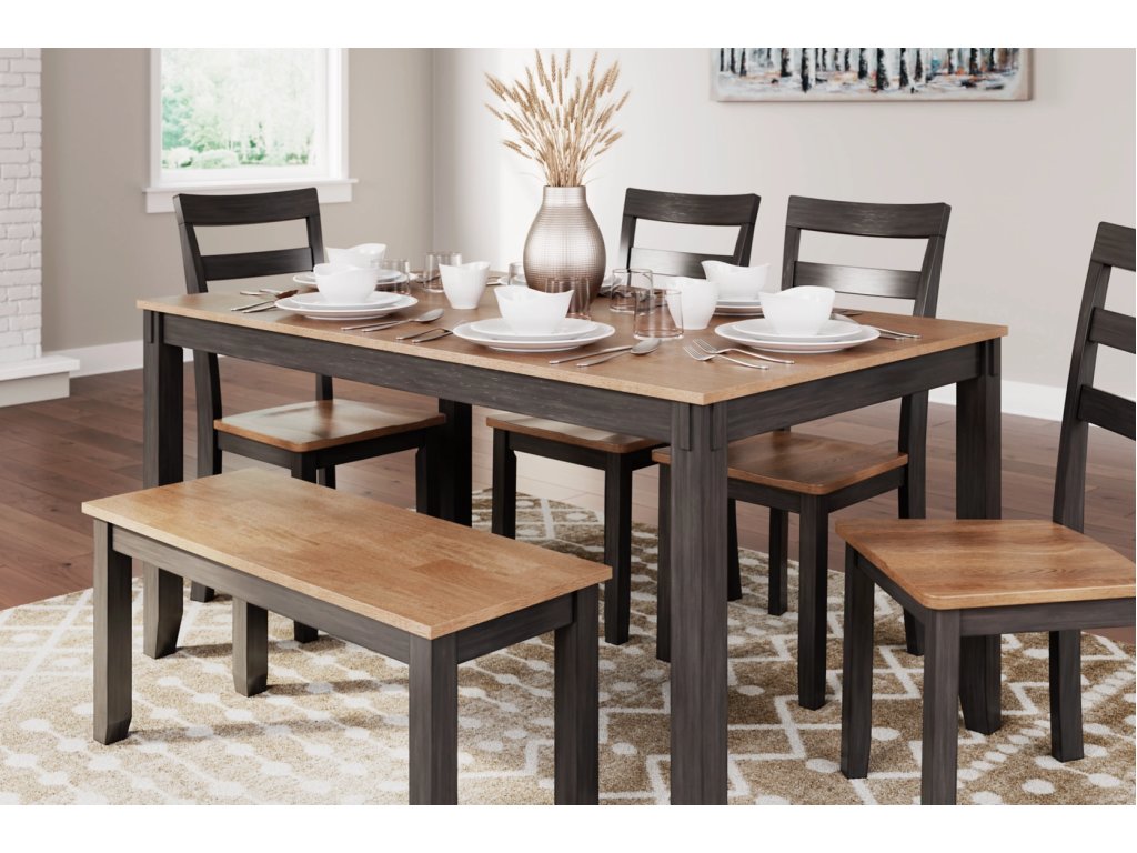 Gesthaven Dining Table with 4 Chairs and Bench (Set of 6) - image 4