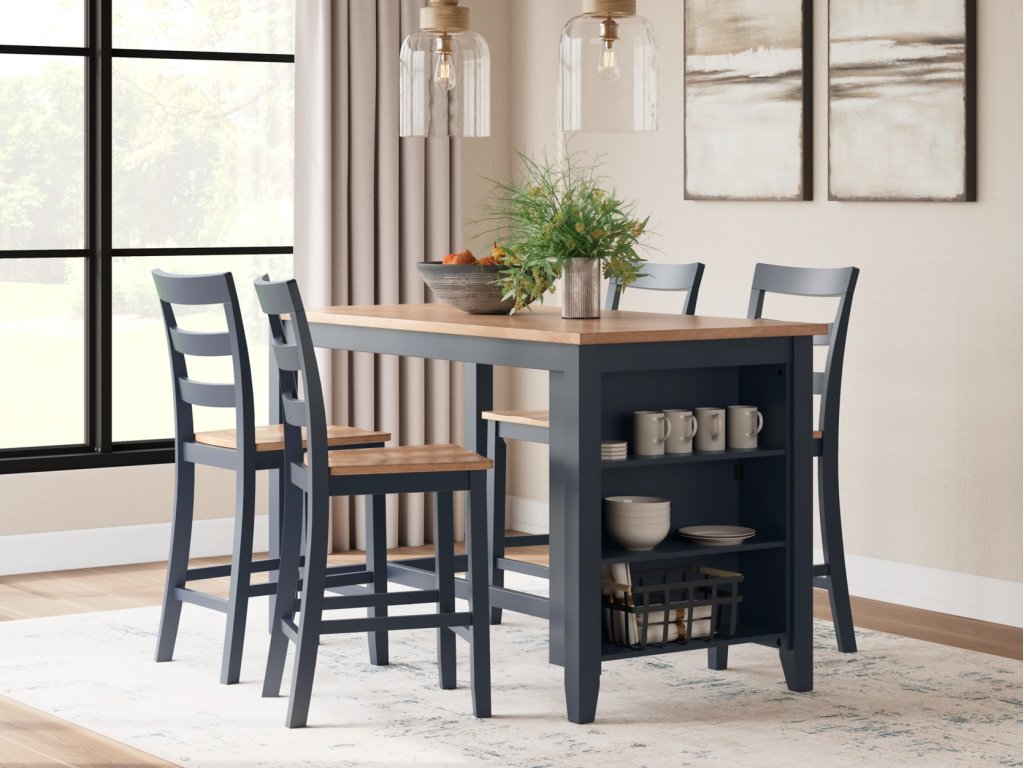 Gesthaven Counter Height Dining Table and 4 Barstools - main image