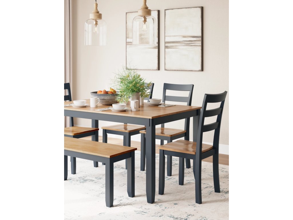 Gesthaven Dining Table with 4 Chairs and Bench (Set of 6) - image 3