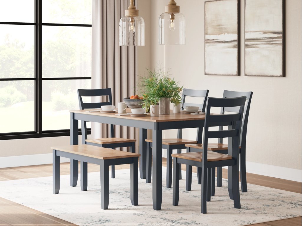 Gesthaven Dining Table with 4 Chairs and Bench (Set of 6) - image 1