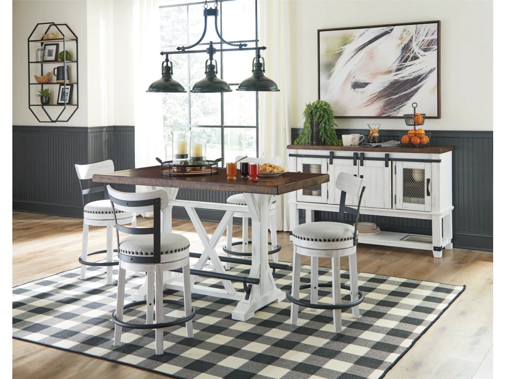 Valebeck Counter Height Dining Table, 4 Barstools and Server - main image