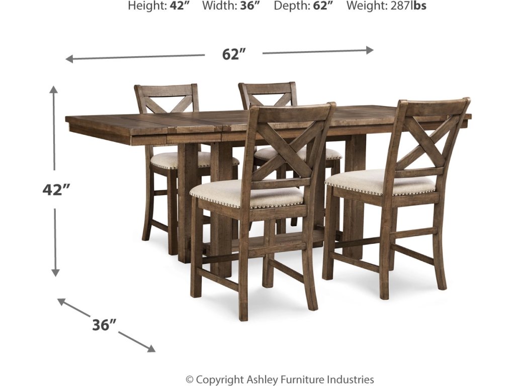 Moriville Counter Height Dining Table and 4 Barstools - image 4