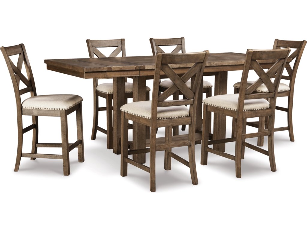 Moriville Counter Height Dining Table and 6 Barstools - main image