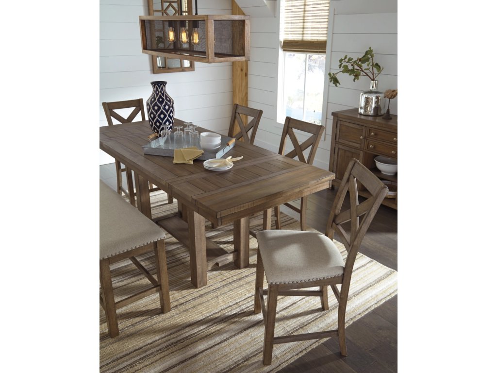 Moriville Counter Height Dining Table, 4 Barstools and Server - image 3