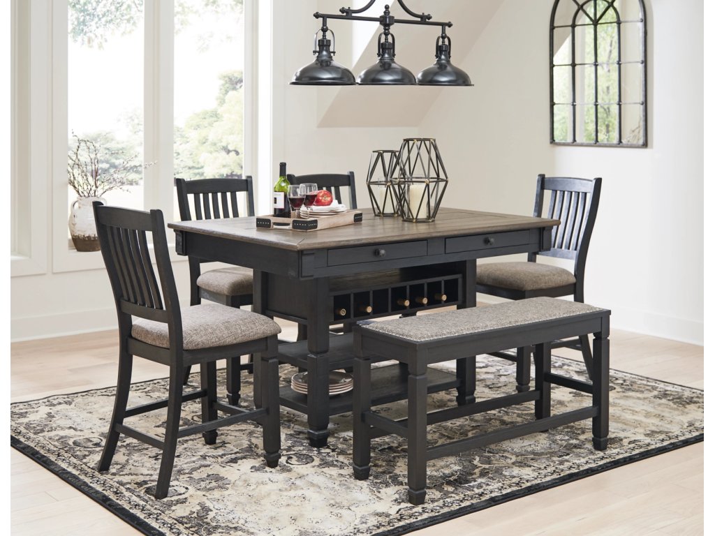 Tyler Creek Counter Height Dining Table and 4 Barstools and Bench - main image