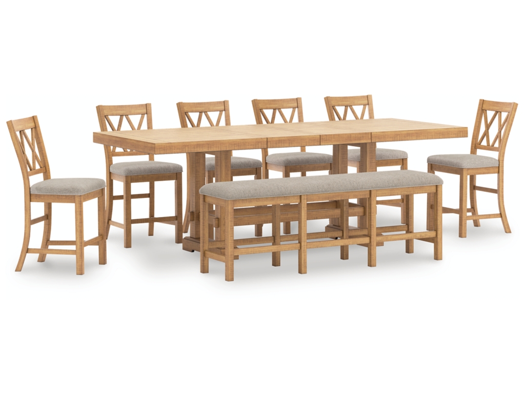 Havonplane Counter Height Dining Table, 6 Barstools and Bench - main image