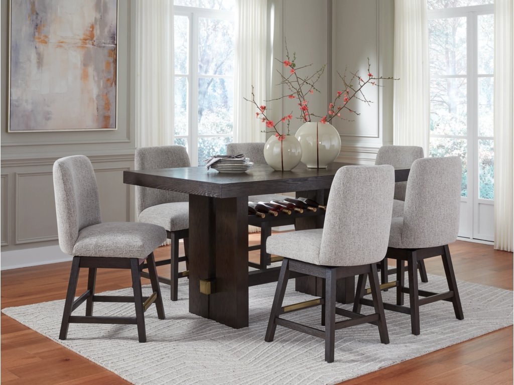 Burkhaus Counter Height Dining Table and 6 Barstools - main image
