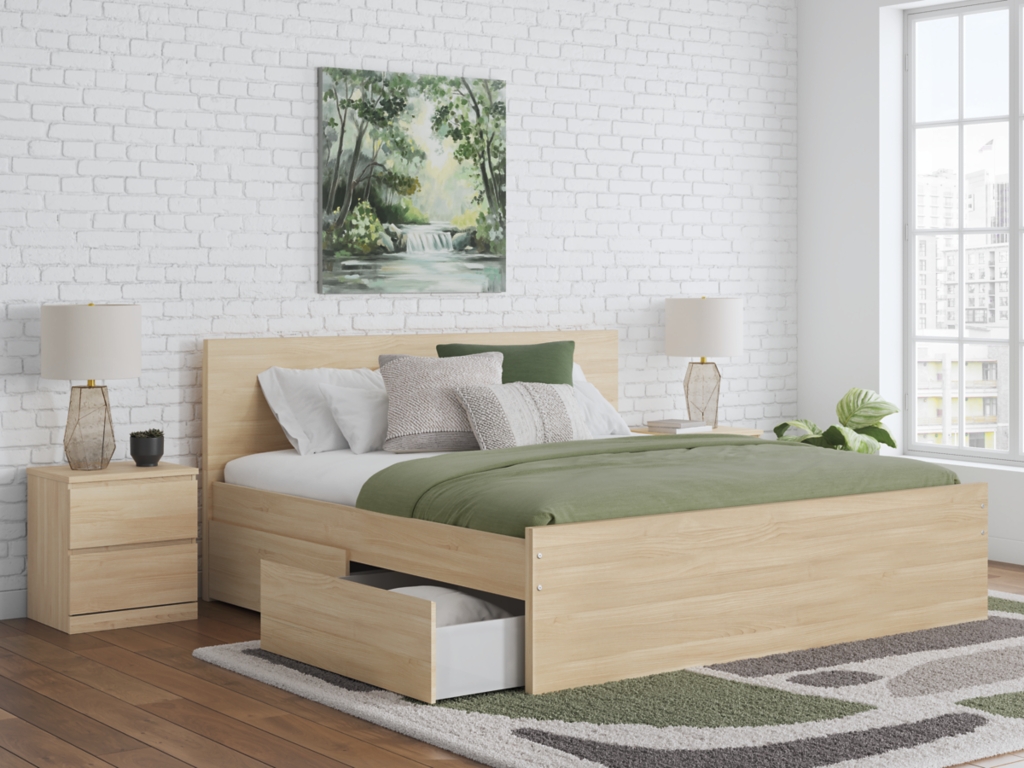 Onita King Panel Platform Bed with 1 Side Storage - image 1