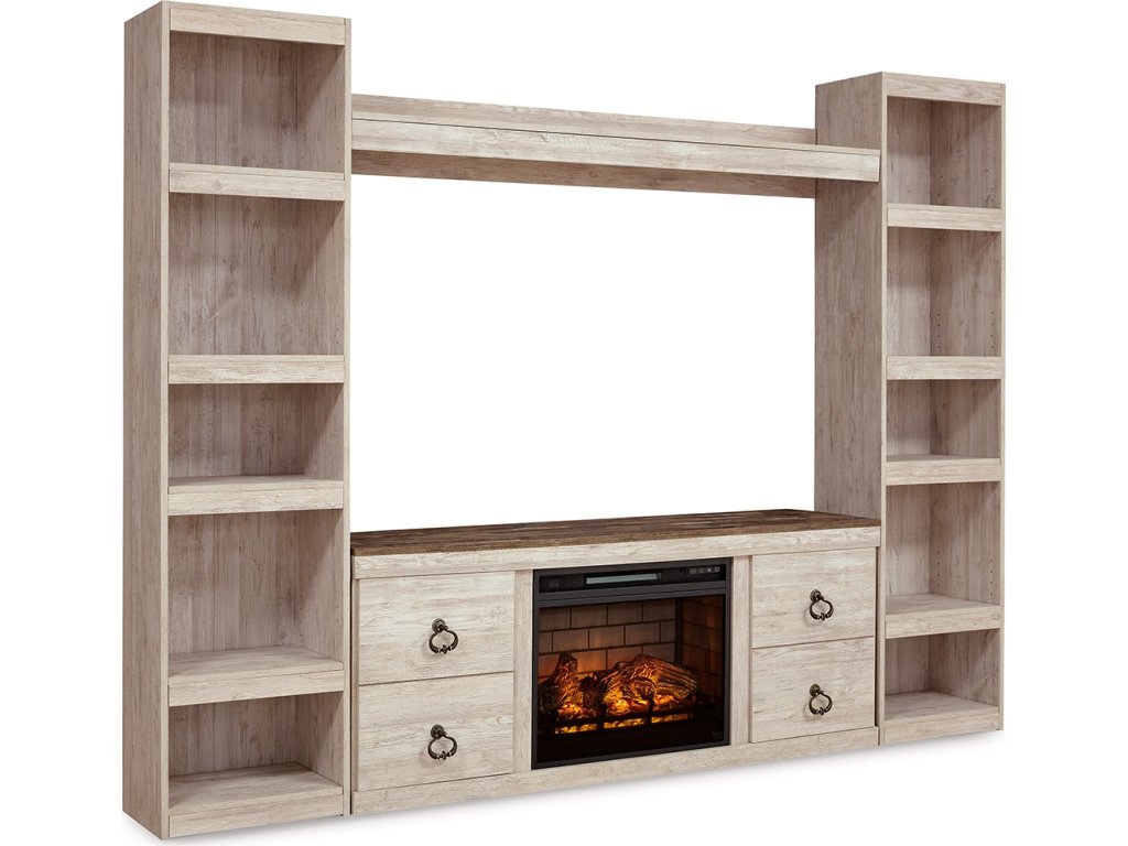 Willowton 4-Piece Entertainment Center with Electric Fireplace - main image