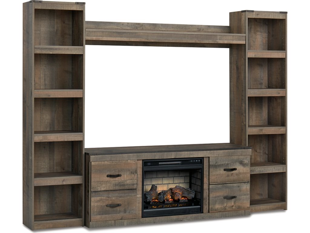 Trinell 4-Piece Entertainment Center with Electric Fireplace - main image
