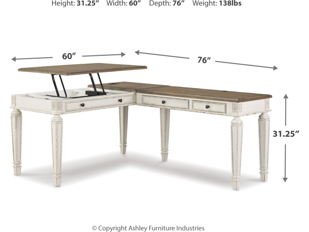 Realyn 2-Piece Home Office Lift Top Desk - image 3